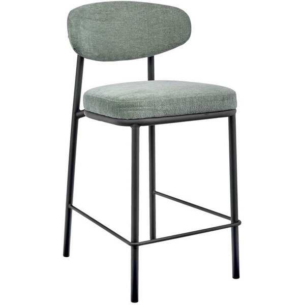 

Стул полубарный Lucas 2 шалфей шенилл с чёрными ножками Bradex Home арт.FR 1025, Lucas FR 1025