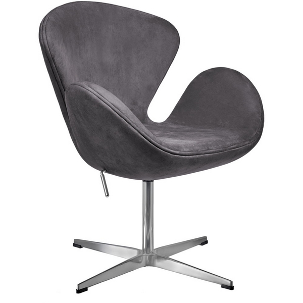 

Кресло SWAN STYLE CHAIR тёмно-серый, искусственная замша Bradex Home арт.FR 1046, SWAN STYLE CHAIR FR 1046
