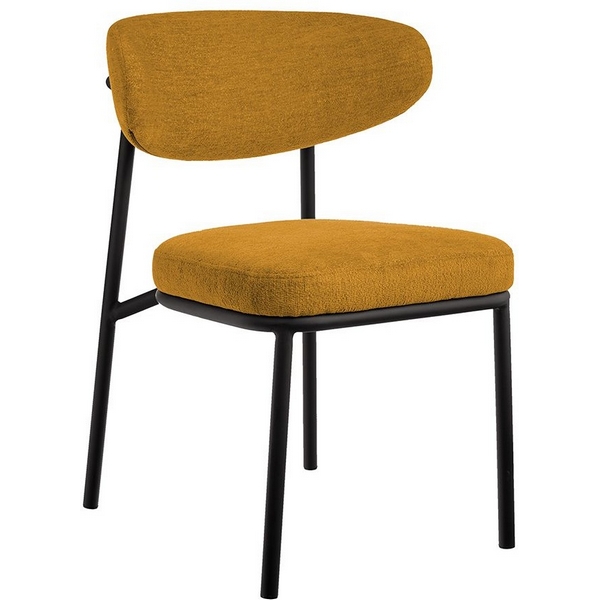 Стул Lucas 2 горчичный шенилл с чёрными ножками Bradex Home FR 1085