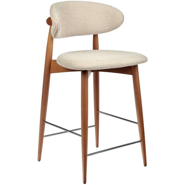 Изображение товара Стул полубарный Lucas латте букле с ножками цвета орех Bradexhome арт.RF 0549