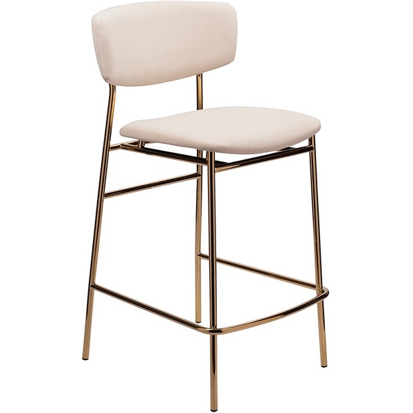 Изображение товара Стул полубарный Bradex Home Elle кремовый с золотыми ножками