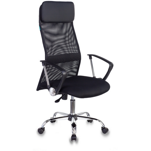 

Кресло руководителя Бюрократ KB-6N черный TW-01 TW-11 сетка/ткань с подголов. крестовина металл хром, KB-6SL KB-6N/SL/B/TW-11