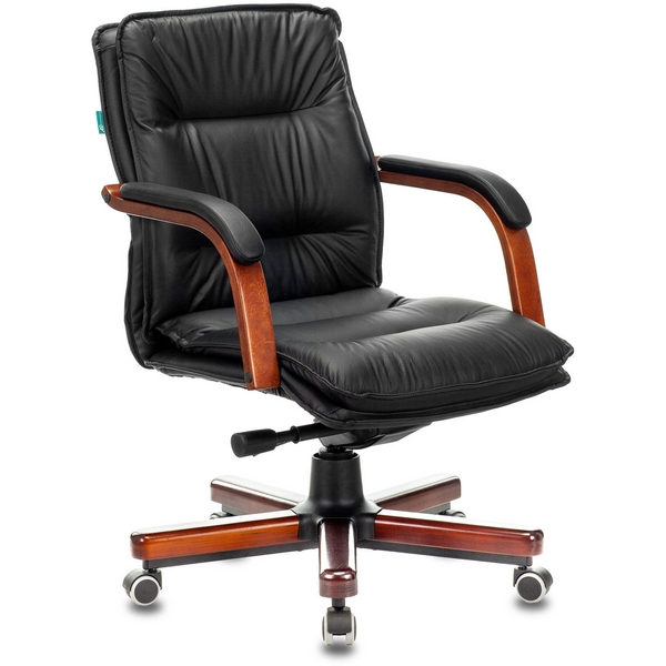 

Кресло руководителя Бюрократ T-9927WALNUT-LOW черный кожа низк.спин. крестовина металл/дерево, 9927 T-9927WALNUT-LOW/BL