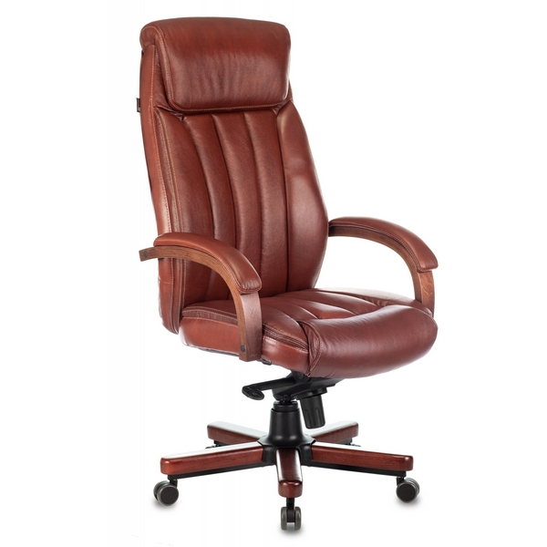 

Кресло руководителя Бюрократ T-9922WALNUT светло-коричневый Leather Eichel кожа крестовина металл/дерево, 9922 T-9922WALNUT/CHOK