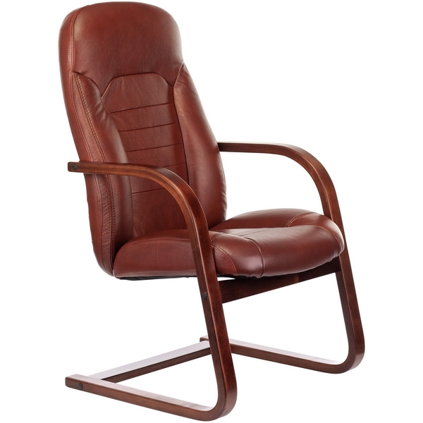 

Кресло Бюрократ T-9923WALNUT-AV светло-коричневый Leather Eichel кожа полозья дерево, 9923 T-9923WALNUT-AV/CH