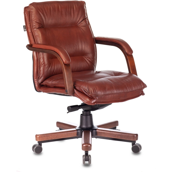 

Кресло руководителя Бюрократ T-9927WALNUT-LOW светло-коричневый Leather Eichel кожа низк.спин. крестовина металл/дерево Бюрократ, 9927 T-9927WALNUT-LOW/CH