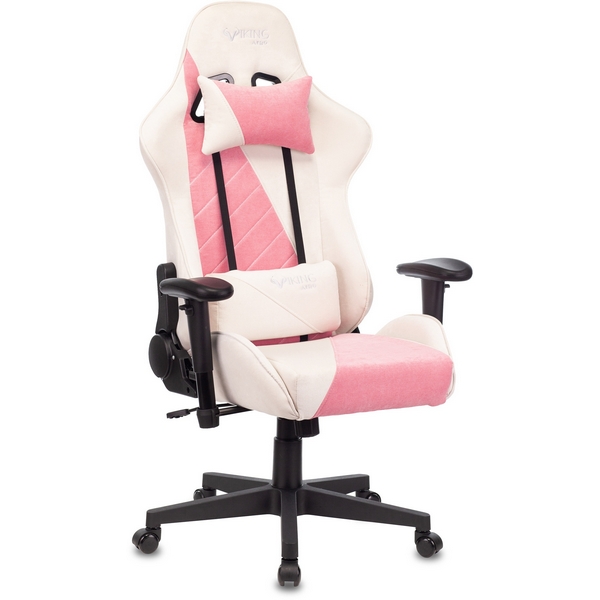 

Кресло игровое Zombie VIKING X Fabric белый/розовый с подголов. крестовина пластик, VIKING VIKING X PINK