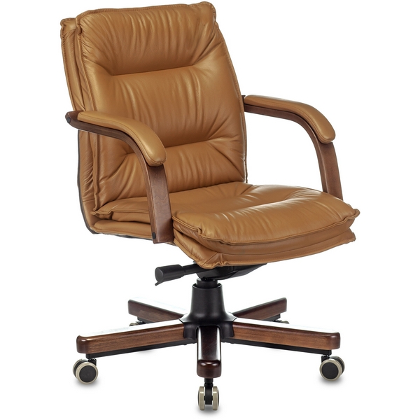 

Кресло руководителя Бюрократ T-9927WALNUT-LOW горчичный кожа низк.спин. крестовина металл/дерево, 9927 T-9927WALNUT-LOW/MUS