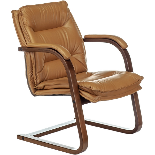 

Кресло Бюрократ T-9927WALNUT-AV горчичный кожа полозья дерево, 9927 T-9927WALNUT-AV/MUST