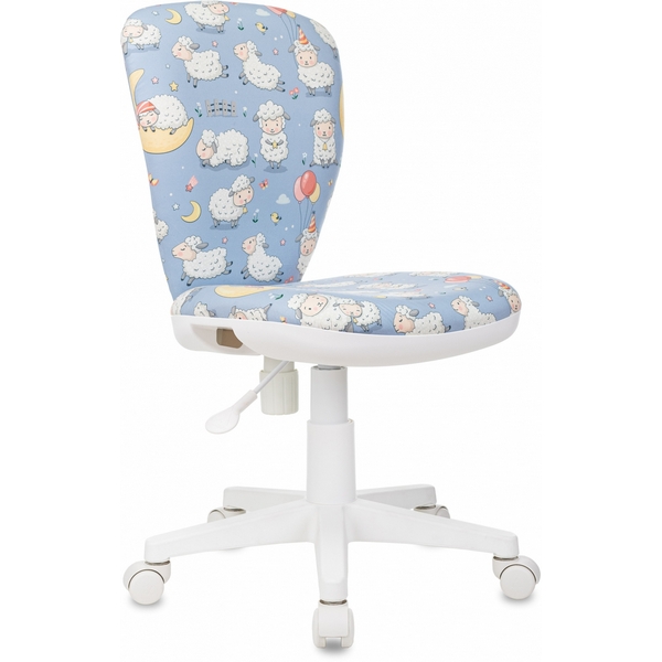 

Кресло детское Бюрократ KD-W10 голубой овечки крестов. пластик пластик белый, KD-W10 KD-W10/SHEEPS