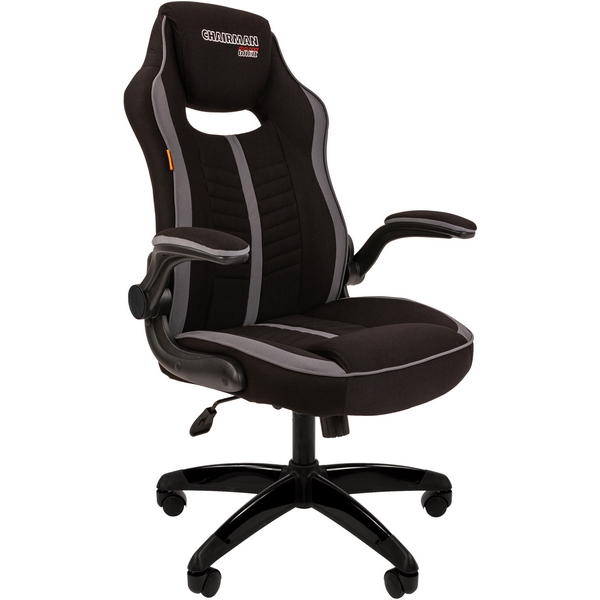 Кресло Chairman game 19 Россия ткань черн./сер. н.п. CHAIRMAN
