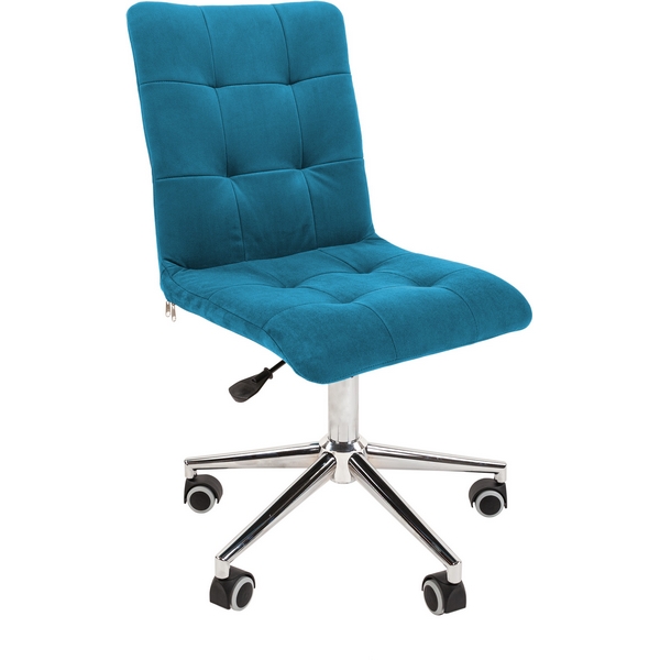 Изображение товара Офисное кресло Chairman 030 бирюзовое ткань Т-75 хром без подлокотников