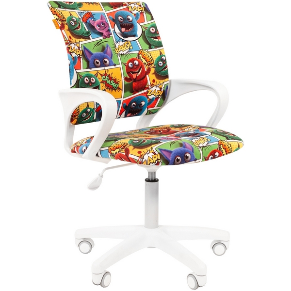 Изображение товара Детское кресло Chairman Kids 103 из велюра, белый пластик