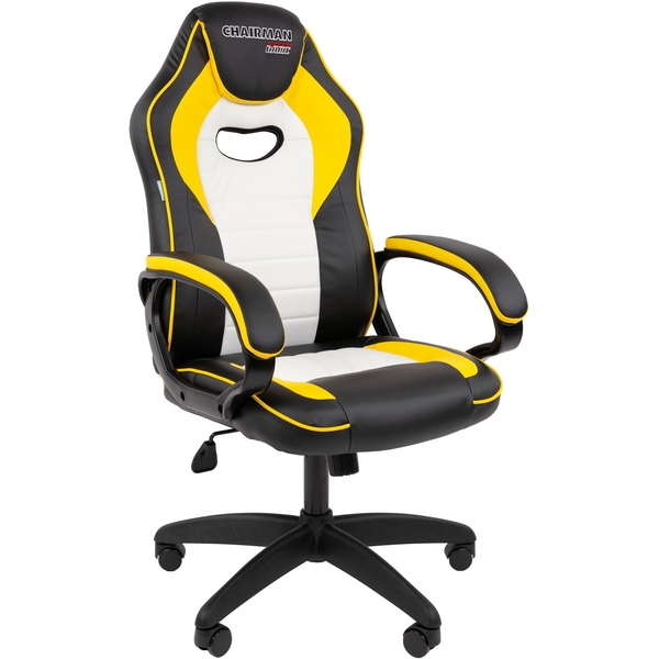 

Кресло игровое с регулировкой наклона спинки Chairman Game 16 экокожа/черный/желтый/белый CHAIRMAN, Черный;белый;желтый, CHAIRMAN GAME 16 CHAIRMAN GAME 16