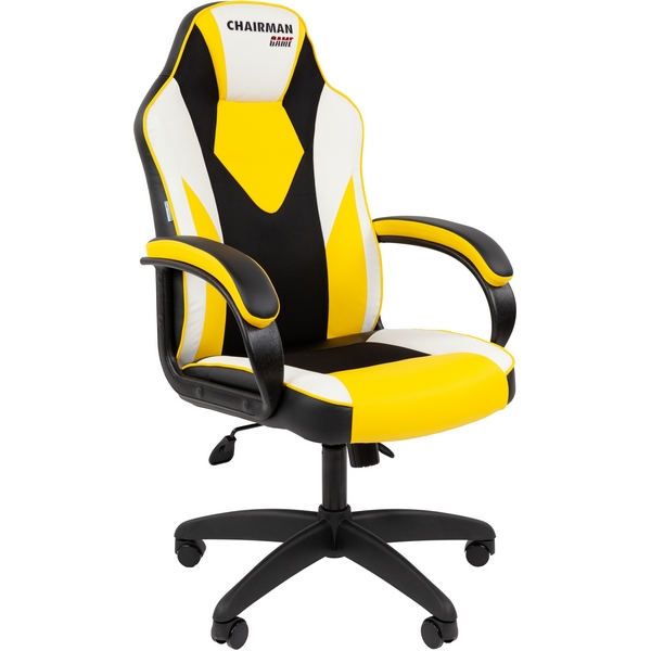 

Офисное кресло Chairman Game 17 Россия экокожа черный/желтый/белый CHAIRMAN, Черный;белый;желтый, CHAIRMAN GAME 17 CHAIRMAN GAME 17
