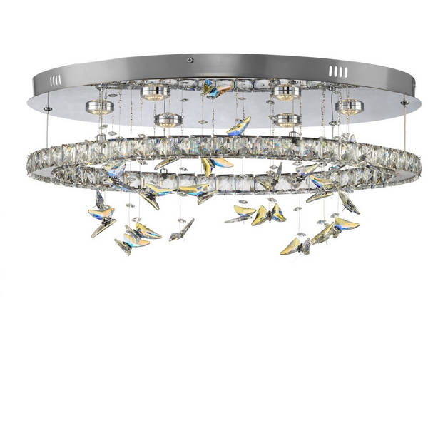 

Потолочная люстра с пультом с бабочками Citilux Etera CL322050 с подвесками, Прозрачный, Etera CL322050