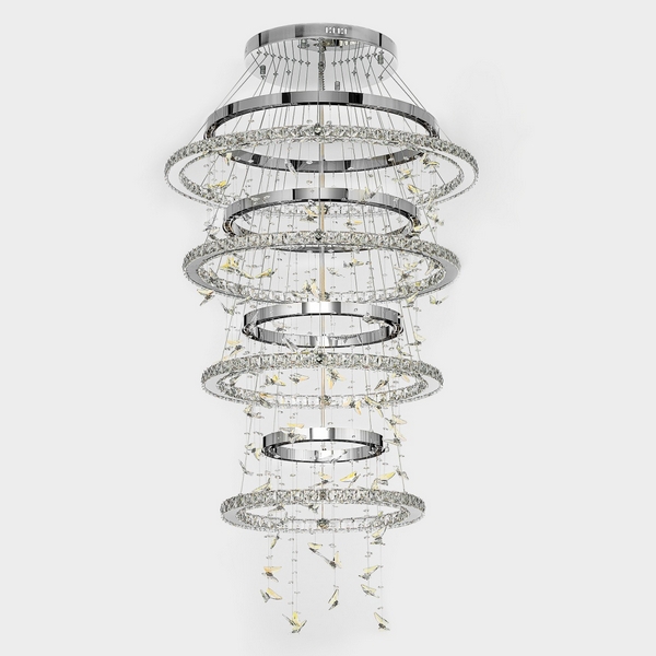 

Подвесная люстра LED с пультом каскадная с бабочками Citilux Etera CL322090 с подвесками, Прозрачный, Etera CL322090