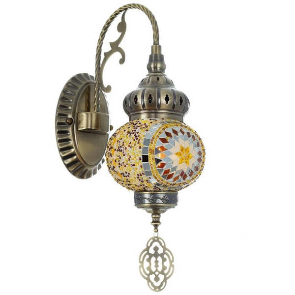 

Бра ковка с подвесками Citilux Каир Мозайка янтарь CL419315, Янтарный, Каир CL419315