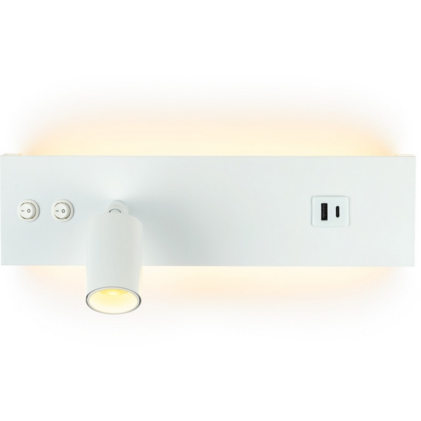 

Настенный светильник LED с USB со спотом для чтения с выключателем Citilux Декарт CL704460, Белый, Декарт CL704460