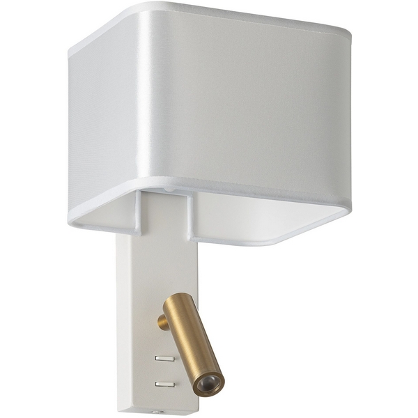 

Бра с белым абажуром и выключателем с подсветкой для чтения Citilux Dekart CL704480, Белый, Dekart CL704480