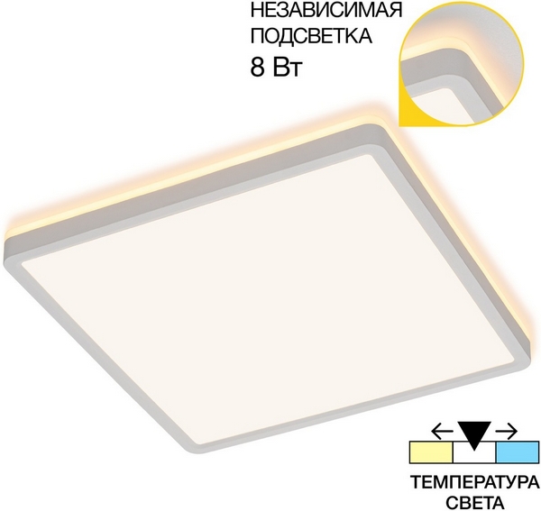 

Настенно-потолочный светильник светодиодный с подсветкой IP40 Citilux Norma CL748K300, Белый, Norma CL748K300