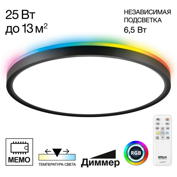 

Настенно-потолочный светильник Citilux Norma CL749321, Черный, Norma CL749321