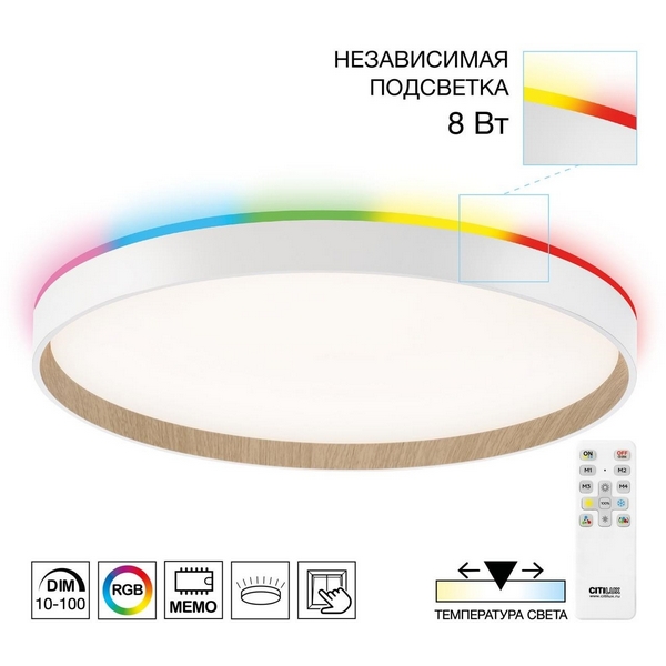 Изображение товара Настенно-потолочный светильник Citilux Etalon CL750400R с RGB подсветкой