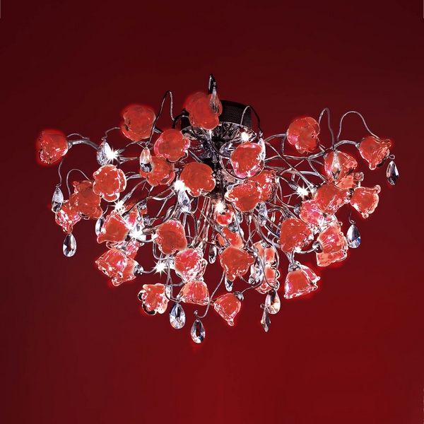 

Потолочная люстра Eletto Rosa Rosso EL325C15.2, Красный, Rosa EL325C15.2