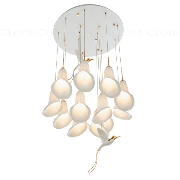 

Подвесная люстра Cloyd Osanna 11889 (цветы, птички), Белый, Osanna 11889