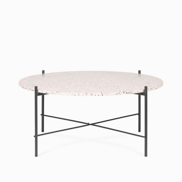 Изображение товара Кофейный столик Lacio Terrazzo диаметр 80 см из металла и камня стильный дизайн