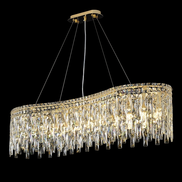 

Подвесная люстра хрусталь Crystal Lux ABRIL SP12 L1200 GOLD, Прозрачный, Abril ABRIL SP12 L1200 GOLD