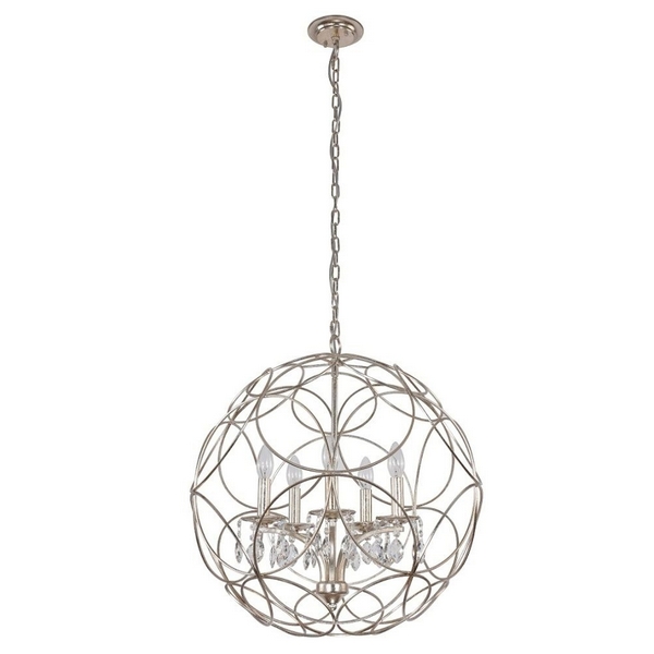 

Подвесная люстра SP5 Crystal Lux Aria SILVER, Серебро, Aria ARIA SP5 SILVER