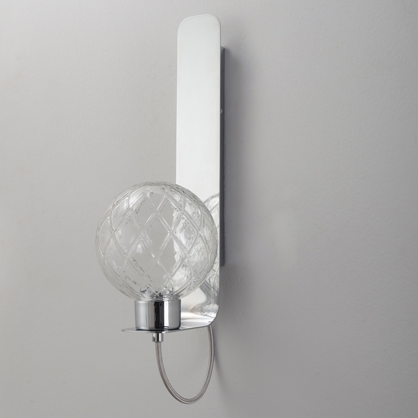 

Бра светодиодное Crystal Lux BELLA AP1 CHROME в форме шара, Прозрачный, Bella BELLA AP1 CHROME