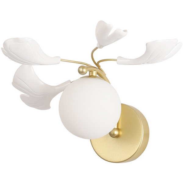

Бра Crystal Lux COLIBRI AP1 GOLD в форме шара, Белый, Colibri COLIBRI AP1 GOLD