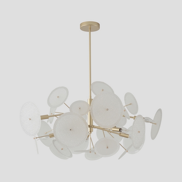 

Потолочная люстра на штанге Crystal Lux DANDELION SP10 GOLD, Белый, Dandelion DANDELION SP10 GOLD