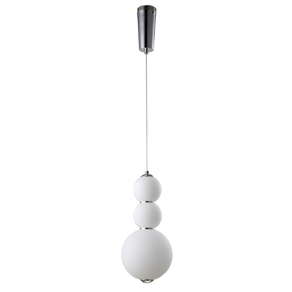 

Подвесной светодиодный светильник Crystal Lux DESI SP3 CHROME/WHITE (плафоны шарики), Белый, Desi DESI SP3 CHROME/WHITE