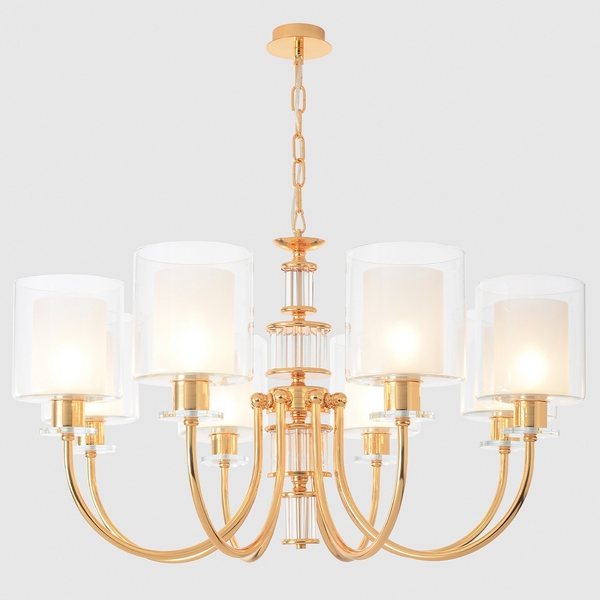 

Подвесная люстра Crystal Lux ELENA SP8 GOLD, Белый, Elena ELENA SP8 GOLD