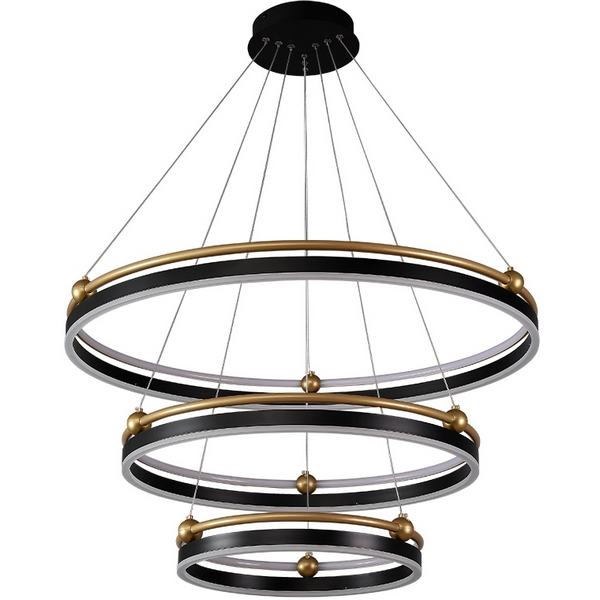 

Подвесной светильник Crystal Lux Fernando FERNANDO SP158W LED D400+600+800 BLACK/GOLD, Черный, Fernando FERNANDO SP158W LED D400+600+800 BLACK/GOLD