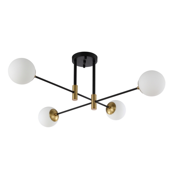 

Потолочная люстра Crystal Lux FIDEL PL4 BLACK, Черно-белый, FIDEL FIDEL PL4 BLACK