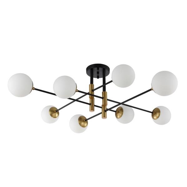

Потолочная люстра Crystal Lux FIDEL PL8 BLACK, Черно-белый, FIDEL FIDEL PL8 BLACK