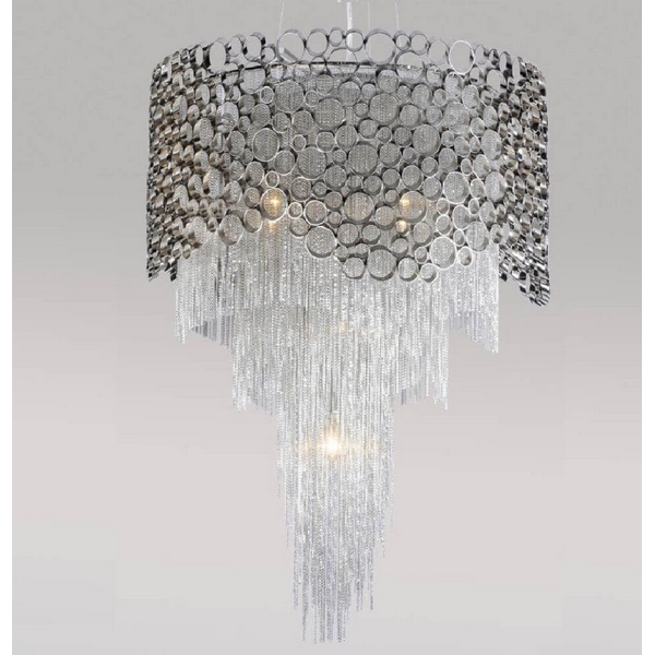 

Подвесная каскадная люстра Crystal Lux HAUBERK SP-PL8 D60, Никель, Hauberk HAUBERK SP-PL8 D60
