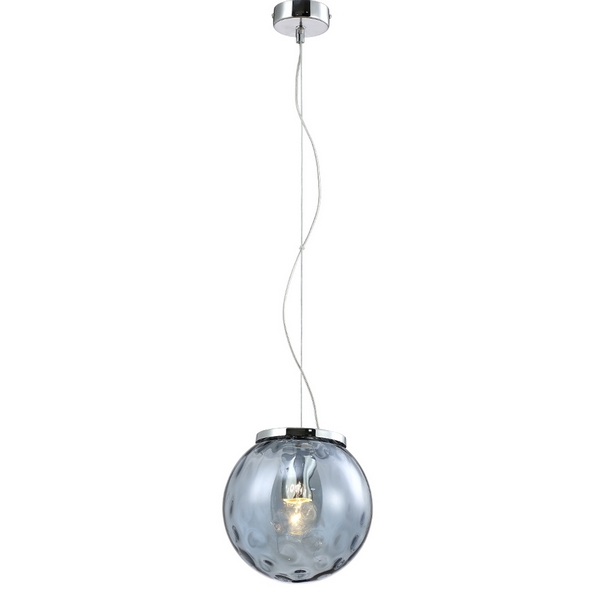 

Подвесной светильник Crystal Lux MAYO SP1 D200 CHROME/BLUE в форме шара, Голубой, Mayo MAYO SP1 D200 CHROME/BLUE