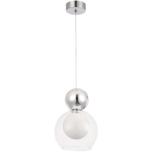 

Подвесной светильник Crystal Lux MURCIA SP1.2 CHROME в форме шара, Прозрачный, Murcia MURCIA SP1.2 CHROME