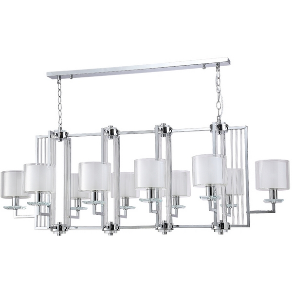 

Подвесная люстра Crystal Lux NICOLAS SP10 L1300 NICKEL/WHITE, Белый, Nicolas NICOLAS SP10 L1300 NICKEL/WHITE