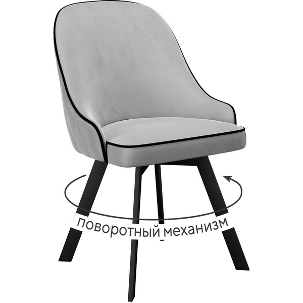 

Стул DikLine 266M поворотный, E28 светло-серый, ножки черные 00-00072808 00-00072808 Dikline, 00-00072808