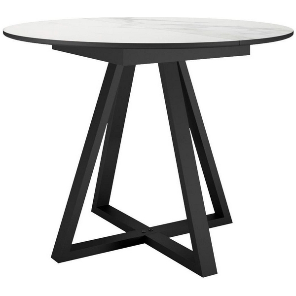 

Стол DikLine SKZ100 d1000 Керамика Cristal Onyx Bianco Polished/подстолье черное/опоры черные (2 уп.) Dikline, 00-00073187