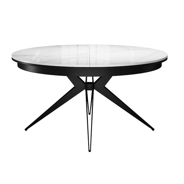 

Стол DikLine KW120 керамика белый мрамор C11 глянец/опоры черные (2 уп) 00-00073221 (круглая столешница) Dikline, 00-00073221