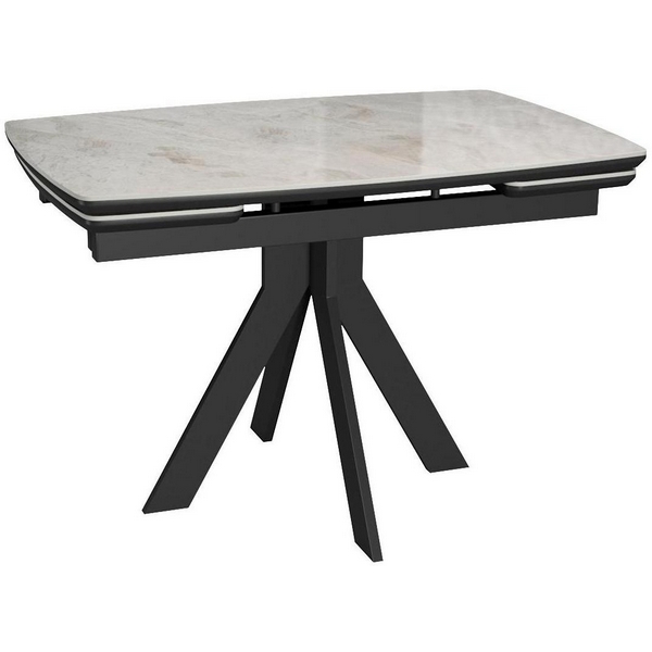 Стол DKU120 Керамика Italian Grey (глянец серый)/подстолье черное/опоры черные (2 уп.) Dikline 00-00074487