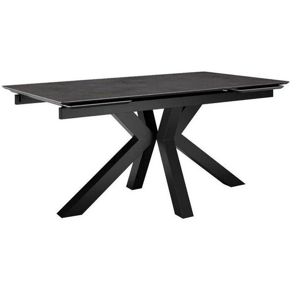 Изображение товара Dikline SFE160 — кухонный стол с удлинением, керамика/МДФ, черные ножки