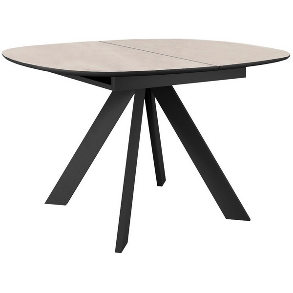 Изображение товара Стол DikLine BK100 Керамика Krater Perla бежевый матовый, подстолье черное